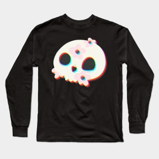 Cute Kawaii Cat Skull Pop Art Long Sleeve T-Shirt